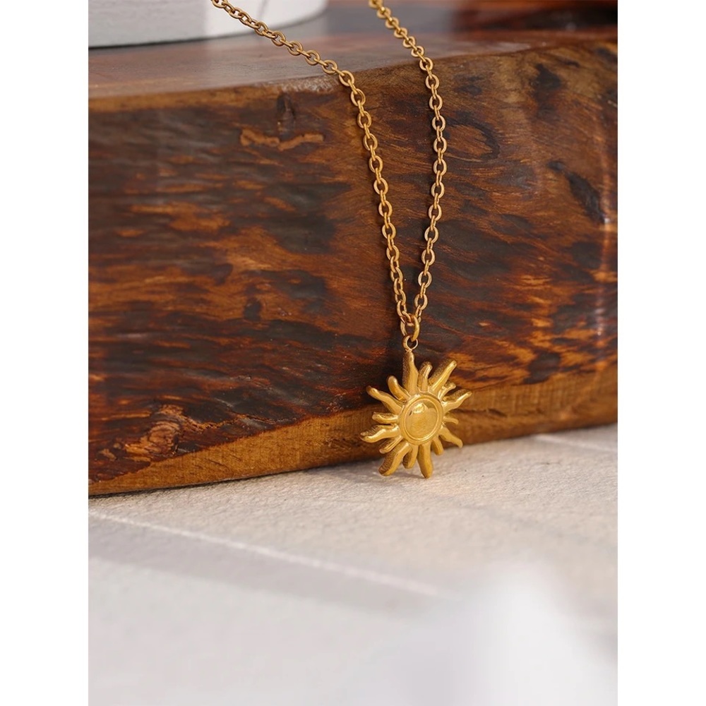 Zara Mini Sun Symbol Necklace Pendant on a Chain